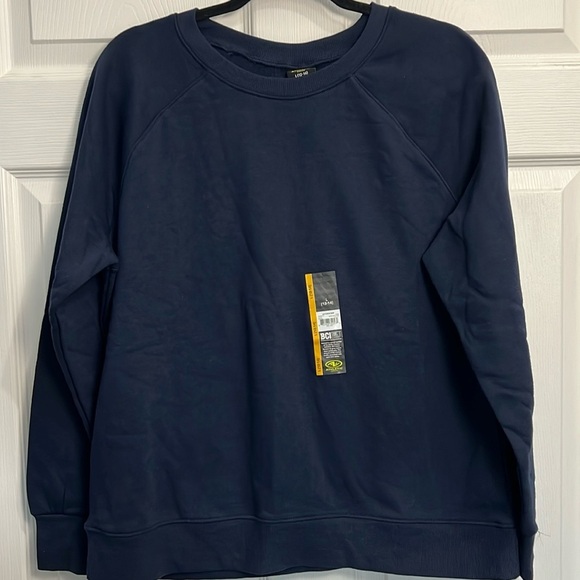 Athletic Works women’s fleece crewneck Navy Blue. Large. NWT - Picture 1 of 4